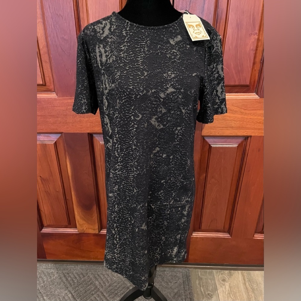 Obey Sidewinder Sz M Snake Skin T-Shirt Dress NWT Goth Streetwear
